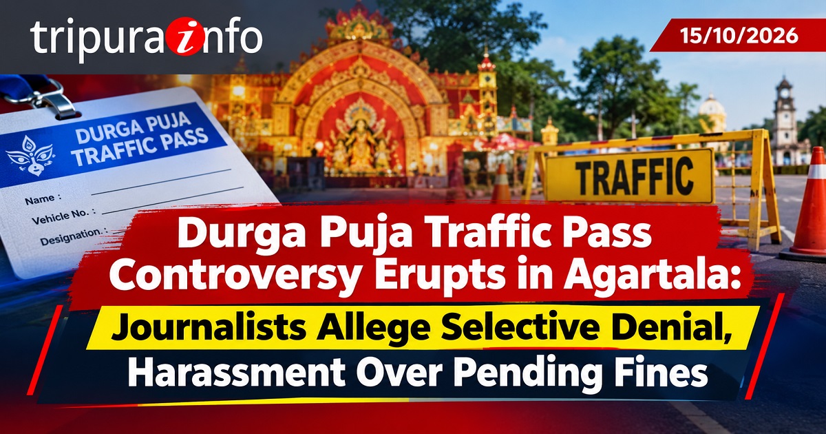 Durga Puja Traffic Pass Controversy Erupts in Agartala: Journalists Allege Selective Denial, Harassment Over Pending Fines