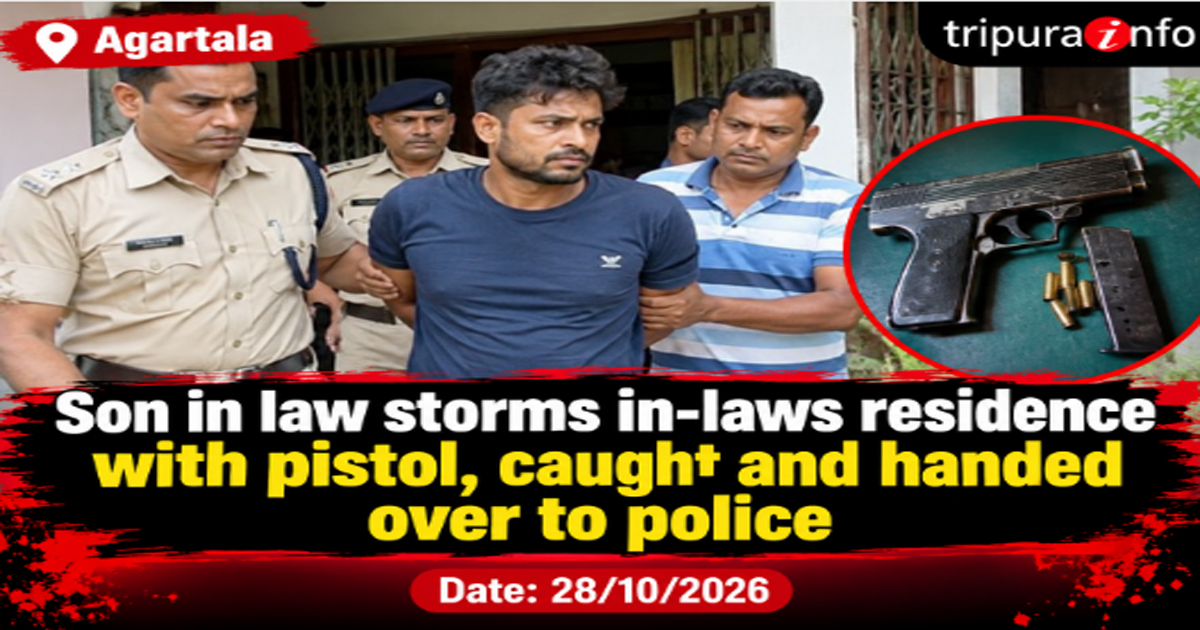 Son in law storms in-laws residence with pistol, caught and handed over to police