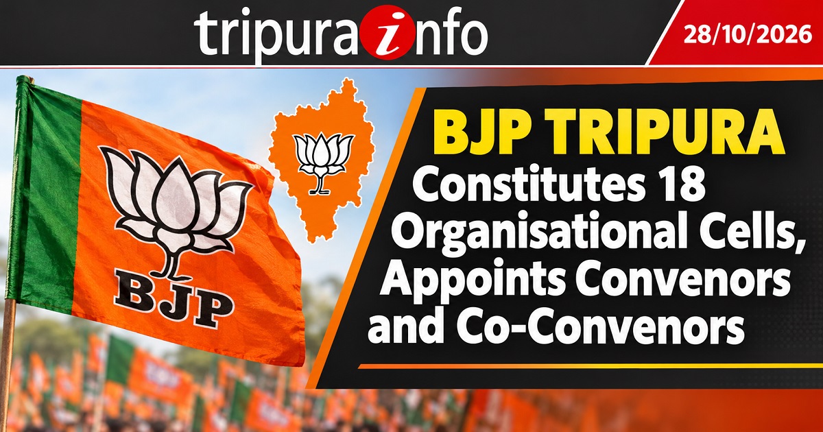 BJP Tripura Constitutes 18 Organisational Cells, Appoints Convenors and Co-Convenors