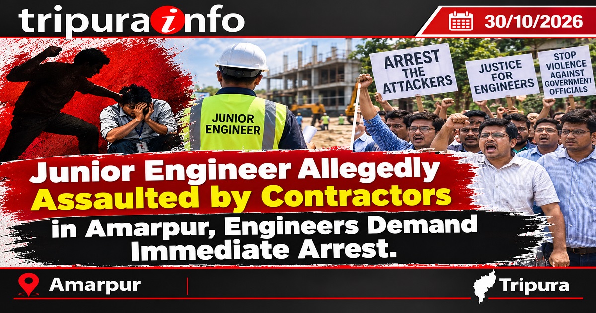 Junior Engineer Allegedly Assaulted by Contractors in Amarpur, Engineers Demand Immediate Arrest